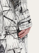 Load image into Gallery viewer, Veliero Print Shirt Dress in White/Black

