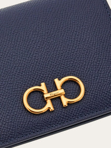 Gancini Compact Wallet in Midnight Blue