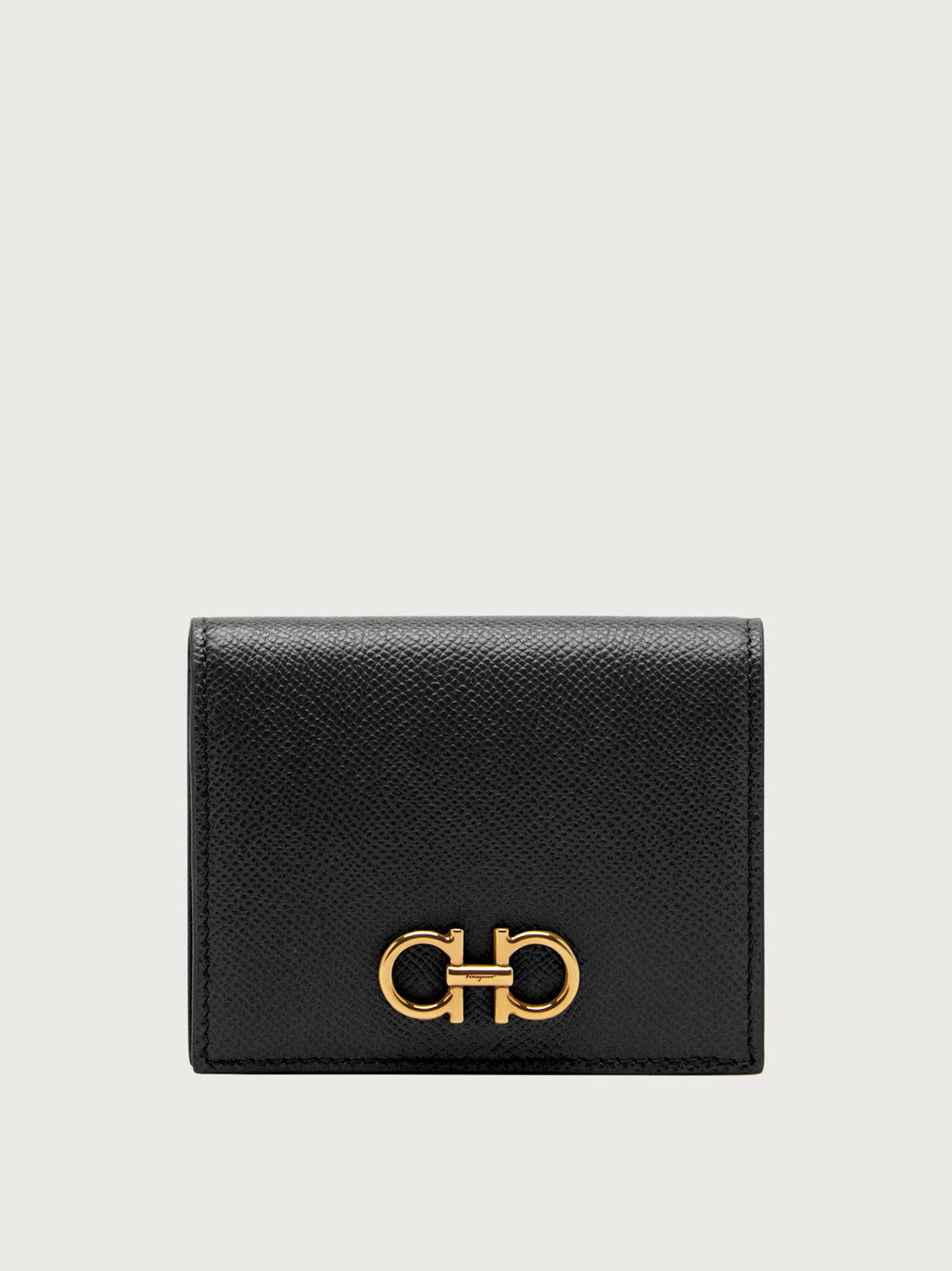 Gancini Compact Wallet in Black