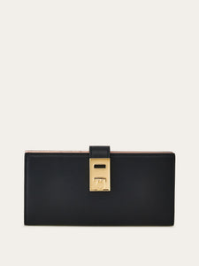Hug Continental Wallet in Black/Nylund Pink