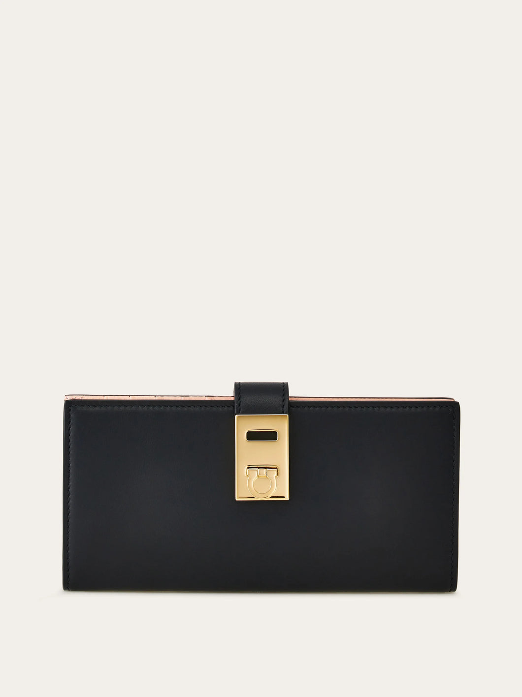 Hug Continental Wallet in Black/Nylund Pink