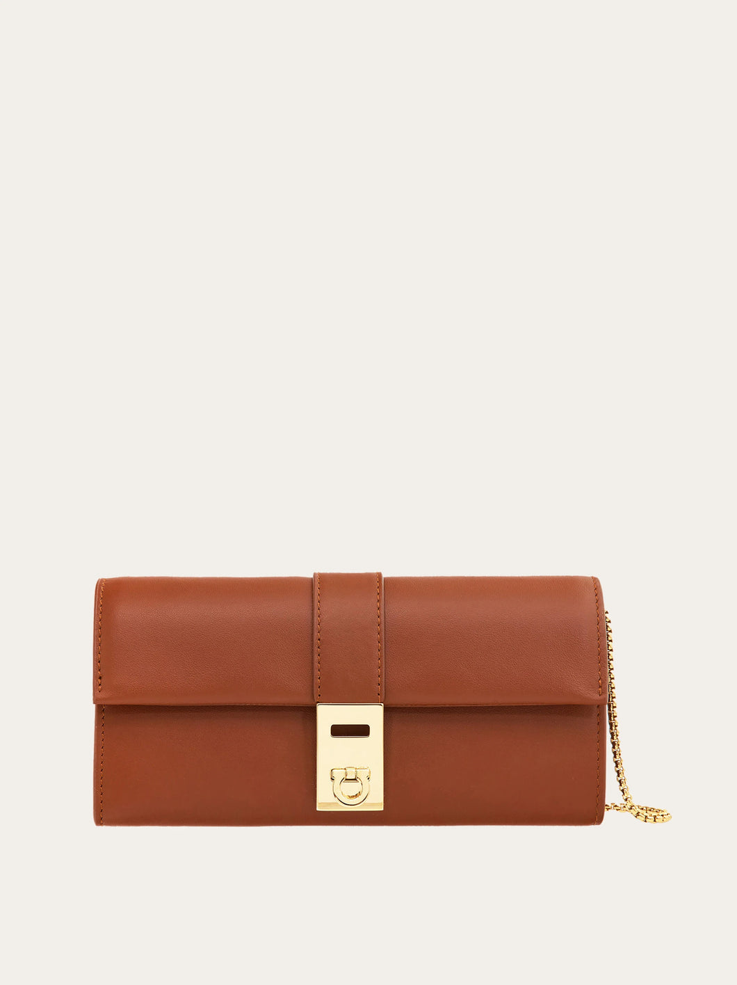 Hug Wallet with Chain in Cognac