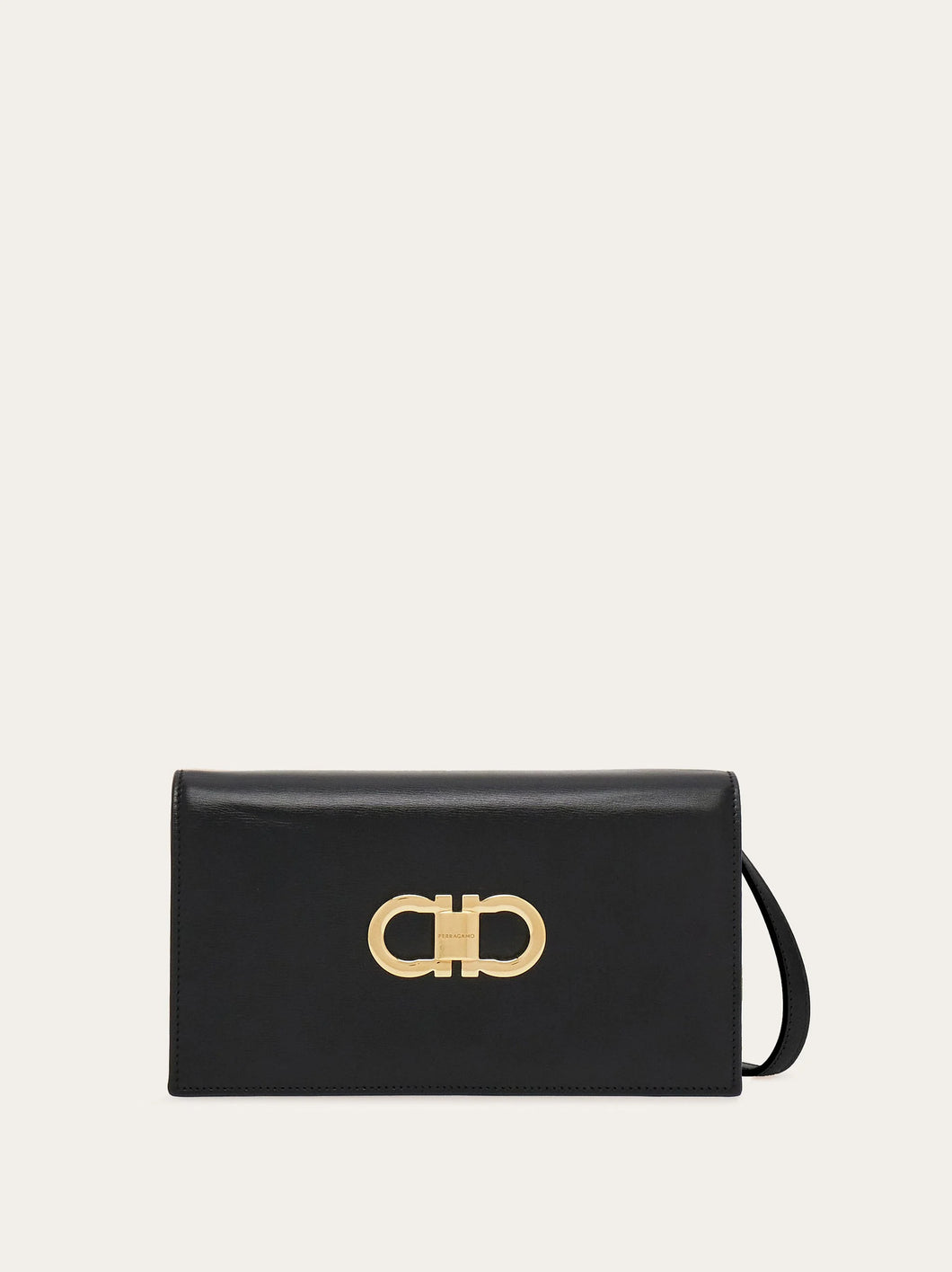 Double Gancini Mini Bag in Black/Flame Red