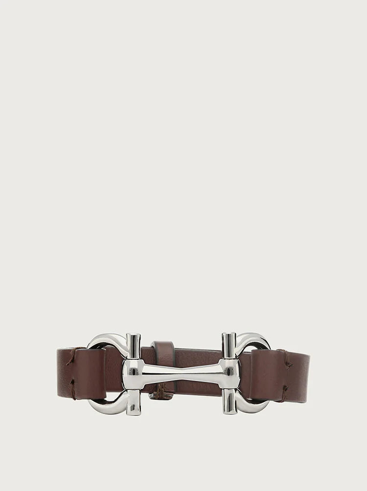 Leather horse bit bracelet