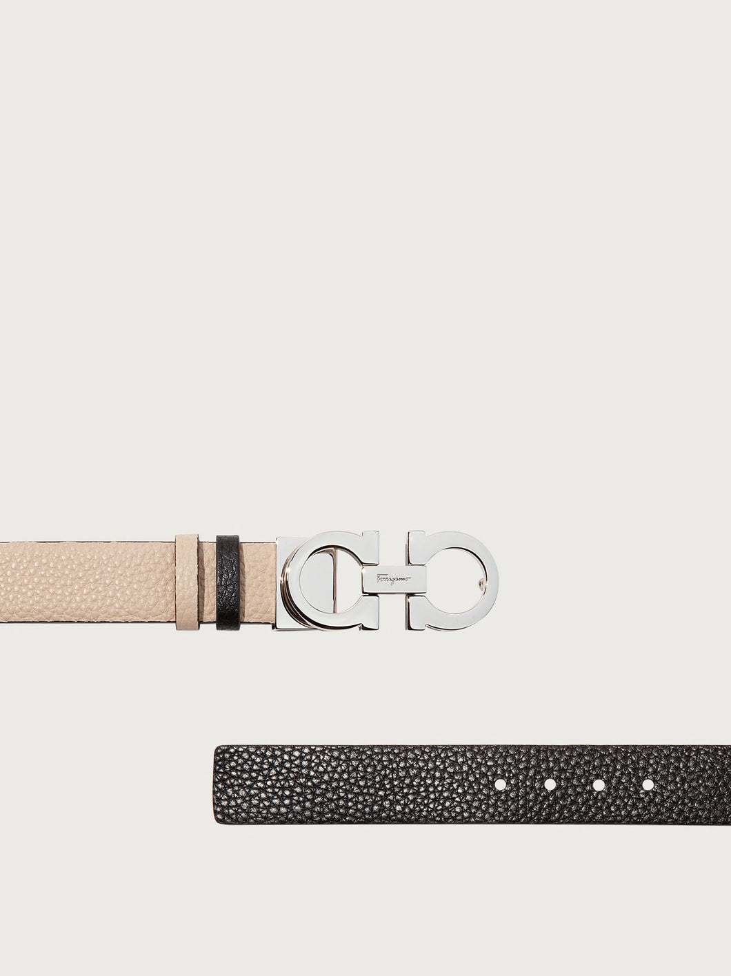 Reversible and adjustable Gancini belt